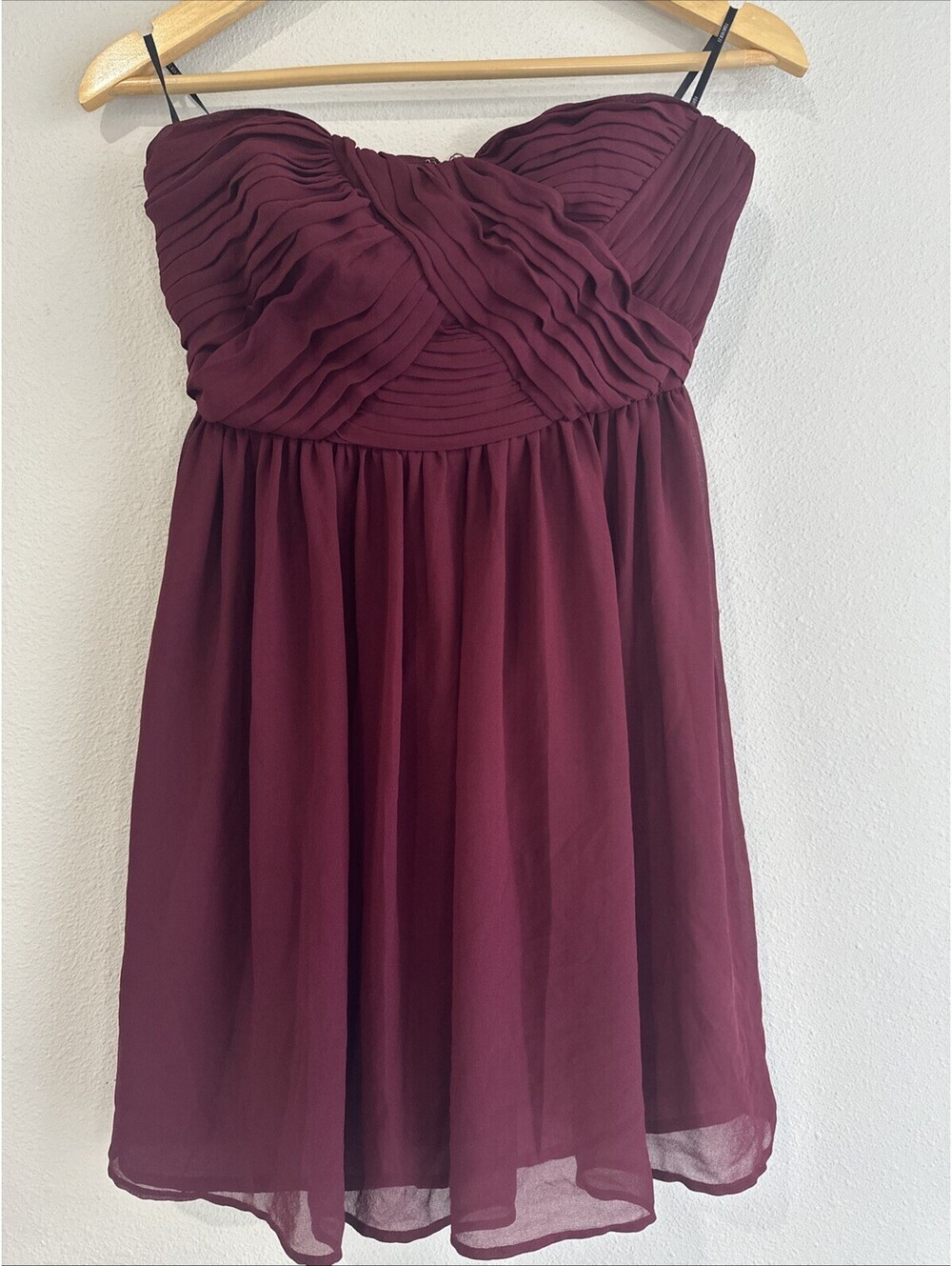 Vintage Late 2000s Forever 21 strapless mini dress Burgundy/Plum Size Small EUC